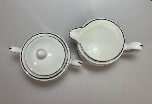 Waterford KILBARRY PLATINUM Sugar & Creamer Bone China Discontinued Pattern - Picture 8 of 16