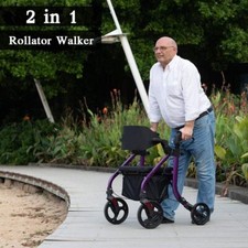 Deluxe OEM ELENKER Upright Rollator Walker Transport Chair Medical Aid Walking