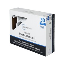 Mainstays Non-Slip Clothing Hangers, 30 Pack, White, Durable Plastic, TPE Strips