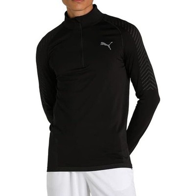 Puma Herren Formknit nahtlos Laufen Training schwarz 1/2 Half Zip Top Größe Small