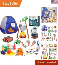 Imaginative Kids Camping Set with Tent  Pretend Play Accessories - Ages 3-6