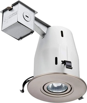 Lithonia 4  Nickel Gimbal Recessed Light Kit w/ GU10 Bulb - Brand New