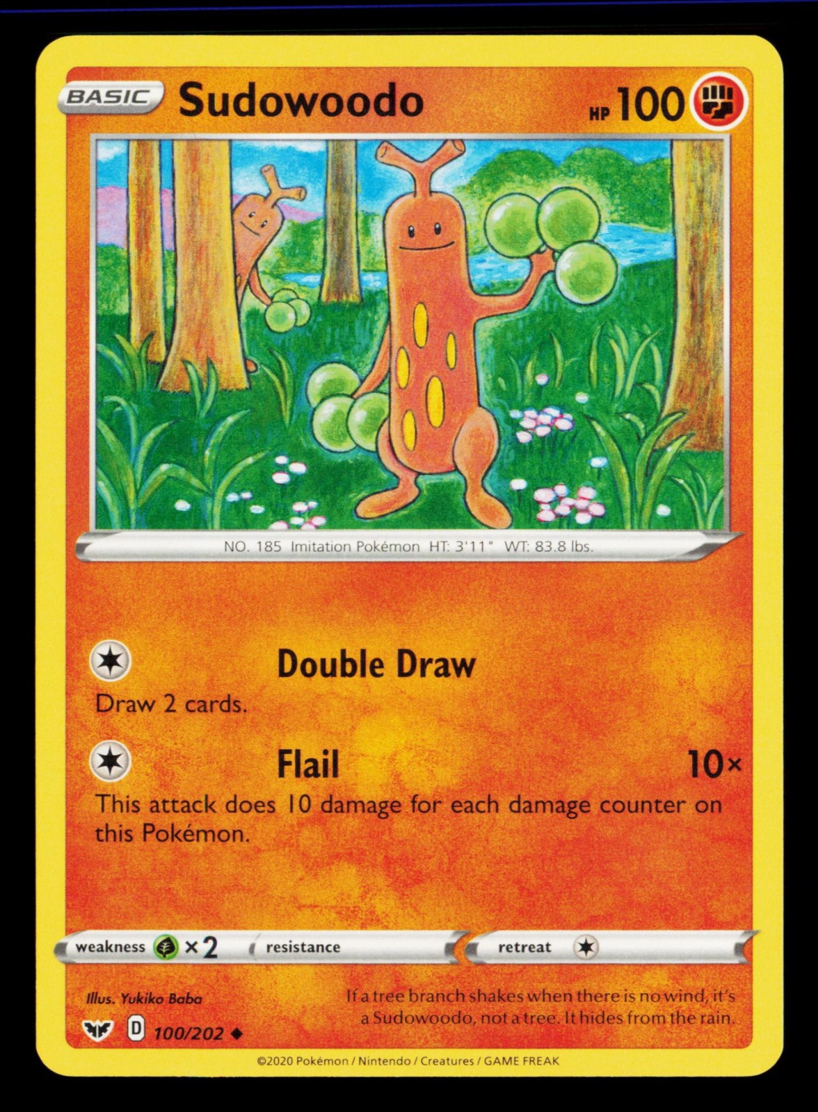 Sudowoodo 100/202 Uncommon SWSH01: Sword & Shield Base Set Pokemon Near Mint