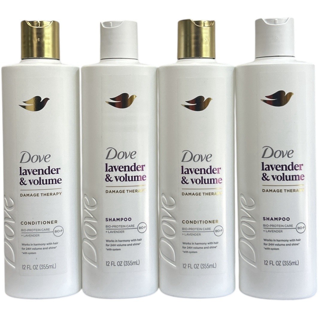 2 Dove Lavender & Volume Damage Therapy 12 oz. Shampoo & Con