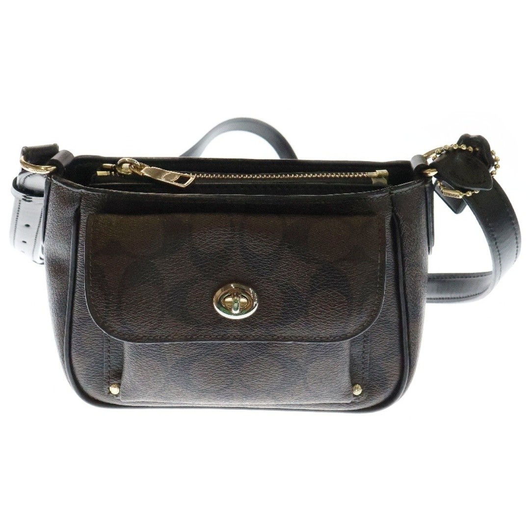 COACH Signature Canvas Crossbody Shoulder Bag with Allover Pattern in Brown for Women F314