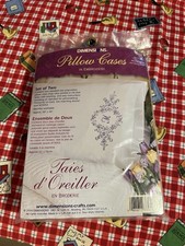 Dimensions Stamped Embroidery Pillow Cases Daisy Monogram 73050 Sealed / Unused