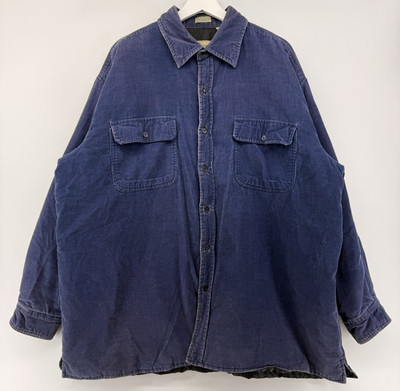 Vintage Prides Landing Mens XL Quilted Lined Corduroy Shirt Jacket Work Chore