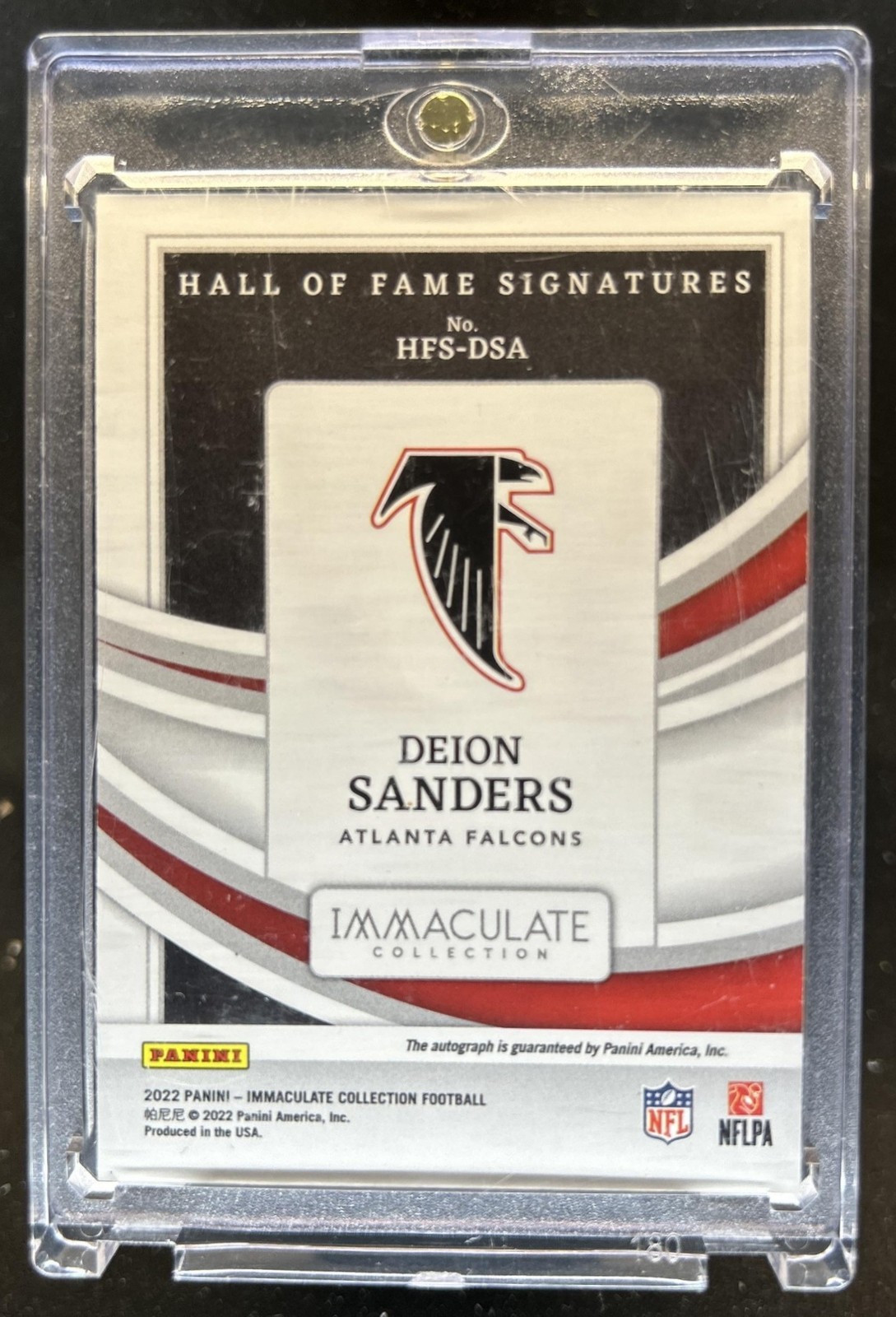 2022 Panini Immaculate Deion Sanders HOF Signatures Auto Autograph #/25 Falcons view 2