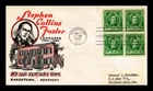 DR JIM STAMPS US COVER STEPHEN C FOSTER FAMOUS AMERICANS FDC BLOCK OF 4