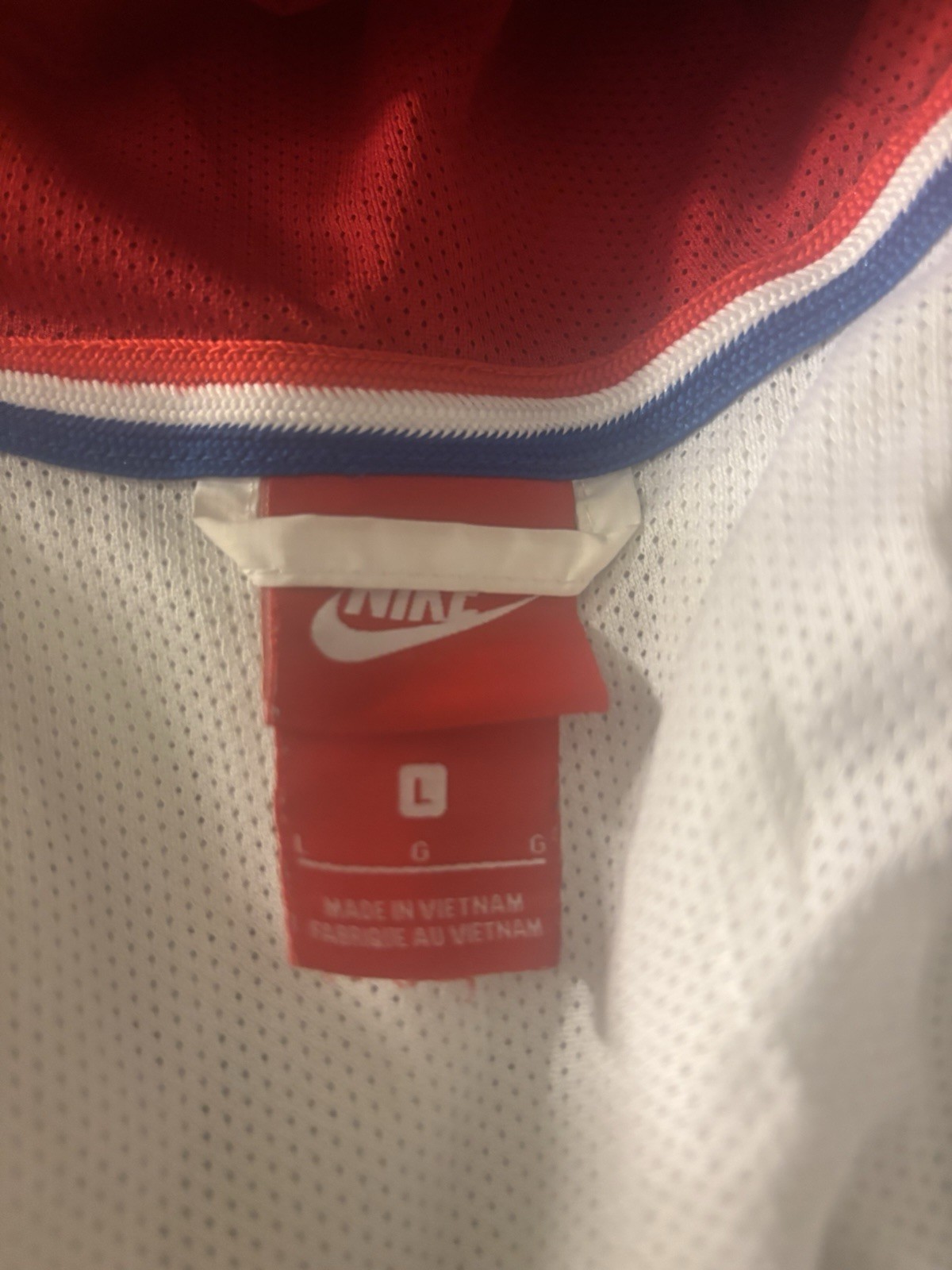 SACAI X NIKE Giacca Nike Track Uomo Taglia Large Full Zip Rosso Bianco Blu Atletica