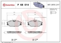 Brembo Bremsbelagsatz, Scheibenbremse P 68 014 FüR Renault