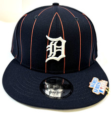 Detroit Tigers MLB NE Pinstripe 1984 World Series Visor Clip Snapback Hat~Navy