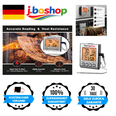 ThermoPro Digitales Fleischthermometer mit Timer und Hinterbeleuchtung 6,5 Z