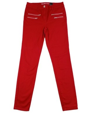 NEXT The Biker Jeans Damen UK 10 dunkelrot Baumwollmischung falsche Reißverschlüsse sehr guter Zustand
