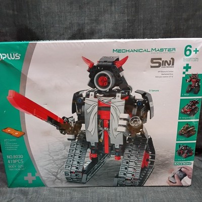  5 in 1 STEM Robot Building Kit, APP & Remote Control Samurai/Ninja Go Blocks 
