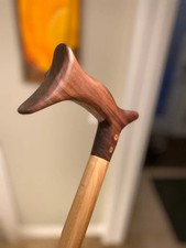 Hand carved derby design wooden walking stick for men women walking cane