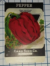 1920s Red PEPPER Vegetable Seed Packet - NOS Fredonia Ny Vintage Brand Farm Co