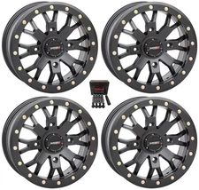 System 3 SB-4 Beadlock Black (6+1) UTV Wheels 14" Kawasaki Teryx Mule