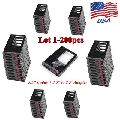 Lot 3.5'' to 2.5'' HDD Tray Caddy + Adapter For HPE G9 Gen10 774026-001 661914-001