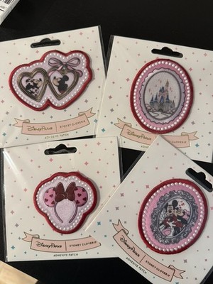 Disney Parks x Stoney Clover Patches Valentines castle, locket, ears, kiss 4 set
