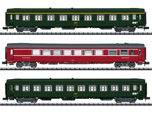 Minitrix 18219 - Juego de vagones de pasajeros vagones de tren rápido Niza-París SNCF Ep. IV 3 piezas | Condition: Neu