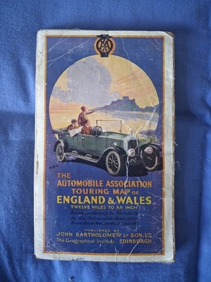 Vintage AA Automobile Association Touring Map England & Wales