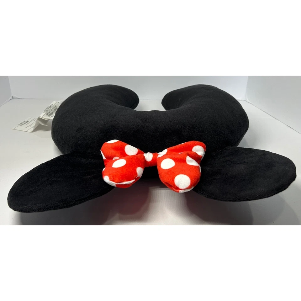 Disney Minnie Mouse Travel Neck Pillow Black Red Polka Dot Bow Kids - Image 4 of 4