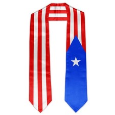 Puerto Rico Flag Graduation Stole Sash Unisex Adult Puerto Rican Flag Graduat