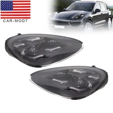 Pair Headlights For Porsche Cayenne 2011 2012-2014 LED Front Head Lamps Assembly