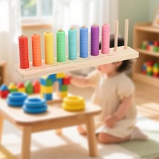 Wooden Color Sorting Stacking Toy Color Matching Game for Age 3-6 Years Kids