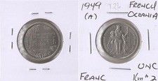 French Oceania 1 Franc 1949 High grade!!! UNC!!!