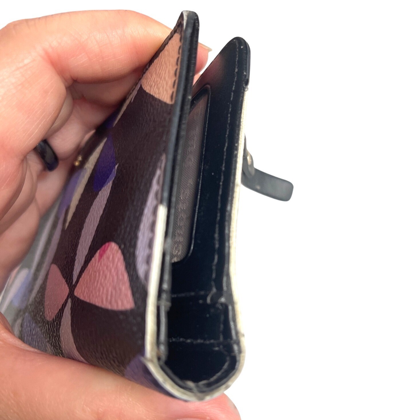 Kate Spade New York Hawthorne Lane Spinner Stacy wallet in rich navy multi with thumbnail 11