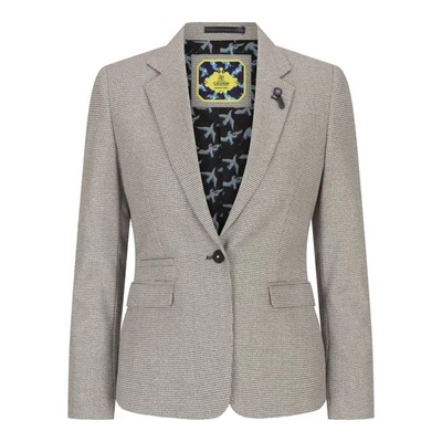 Damen Tweed Woll Blazer Jacke Slim Tailored Fit von House of Cavani - Bild 1 von 4