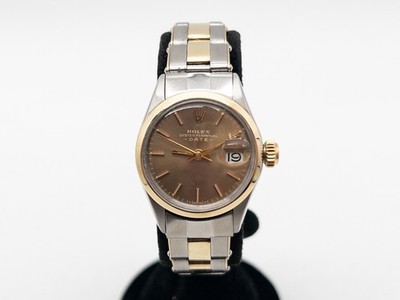 Vintage $10,000 ROLEX DATEJUST CHOCOLATE DIAL 14k Yellow Gold SS Ladies Watch