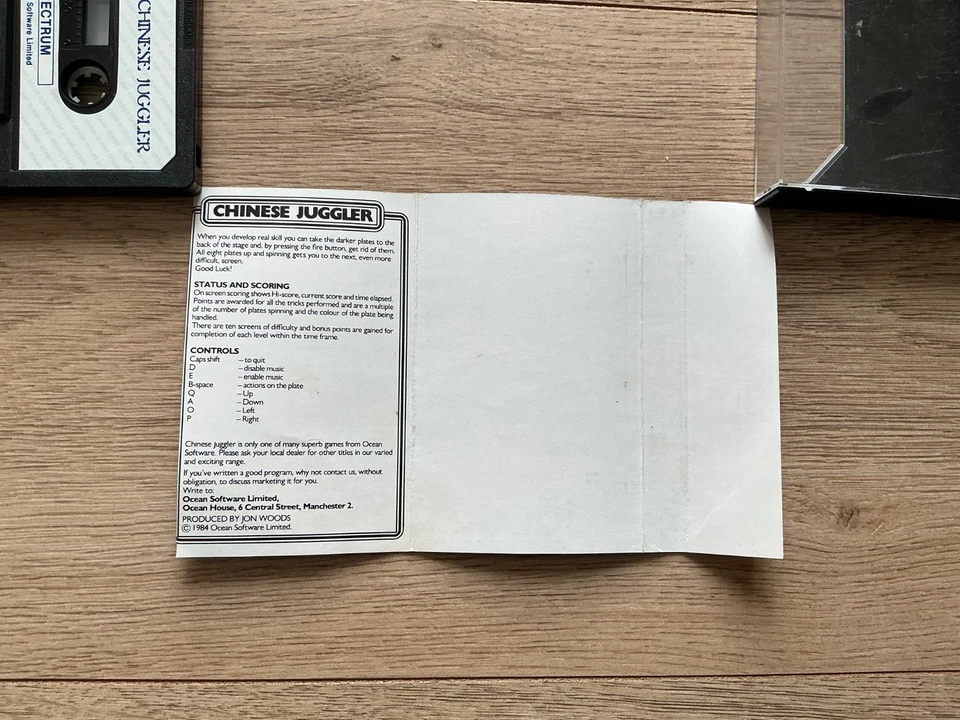 Cassette CHINESE JUGGLER (OCEAN) ZX Spectrum 48K - Raro - Probado/Funcionando - Imagen 3 de 4