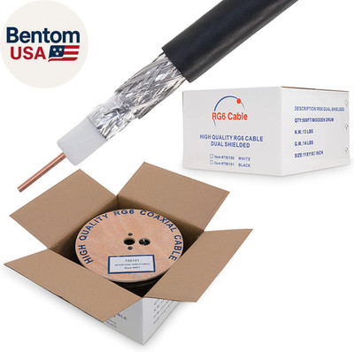 RG6 Coaxial Cable Dual Shield Bulk, 18 Gauge Copper Clad Steel (CCS) Conductor,