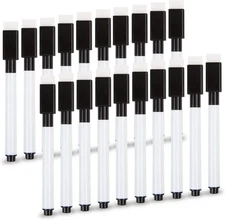 20Pcs Black Magnetic Dry Erase Markers, Small Dry erase Markers Fine Point Tip W