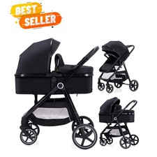 2-in-1 Baby Stroller - Folding Infant Newborn Pram Stroller with Reversible S...