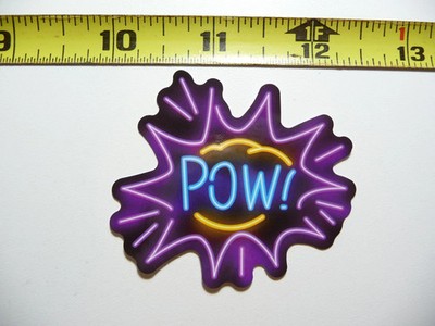POW EXCLAMATION SMALL STICKER DECAL NEON STYLE FUN PLAYFUL COLORFUL