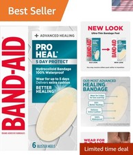 Brand Pro Heal Hydrocolloid Blister Bandages for Advanced Healing, 100 Water...