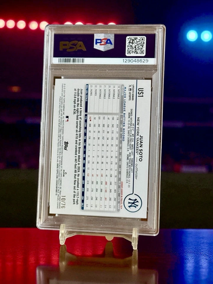 Juan Soto Independence Day /76 2024 Topps Update POP 2 PSA 9 Flagship Parallel - Image 2 of 2