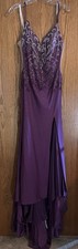 Amarra Purple Prom Dress Size 12 With Tie Back And Train