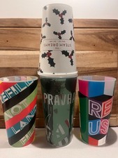 SALE❌4 Unbreakable Reusable Coloured Plastic Tall Drinking Cups Party - Large
