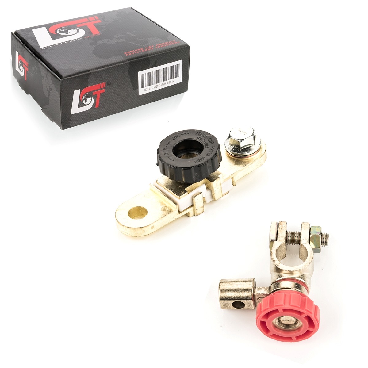 2x Car Battery Disconnect Switch Isolator with Round Knob Red Black for FIAT