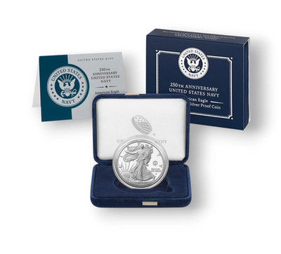 250th Anniversary US Navy Privy Mark American Eagle One Ounce Silver Proof Coin