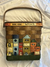 Caro Nan Vintage Basket Purse New Orleans Traveler Decor Collector Woven Painted