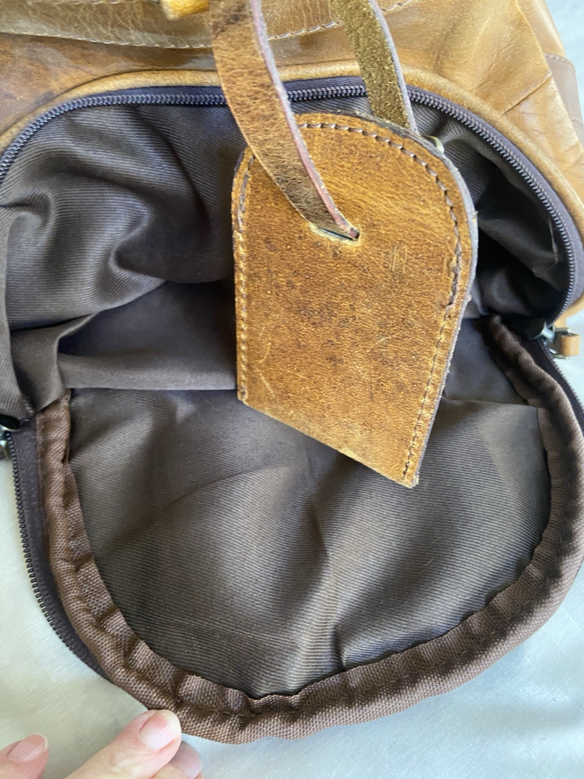 Rustic Town Brown Patch Leather Duffle Shoulder  … - image 4