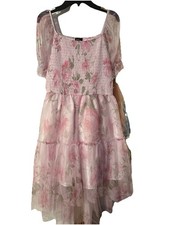 Lilt Big Kid Girls Short Sleeve Puffed Sleeve Flower Girl Fit/flare SZ 10