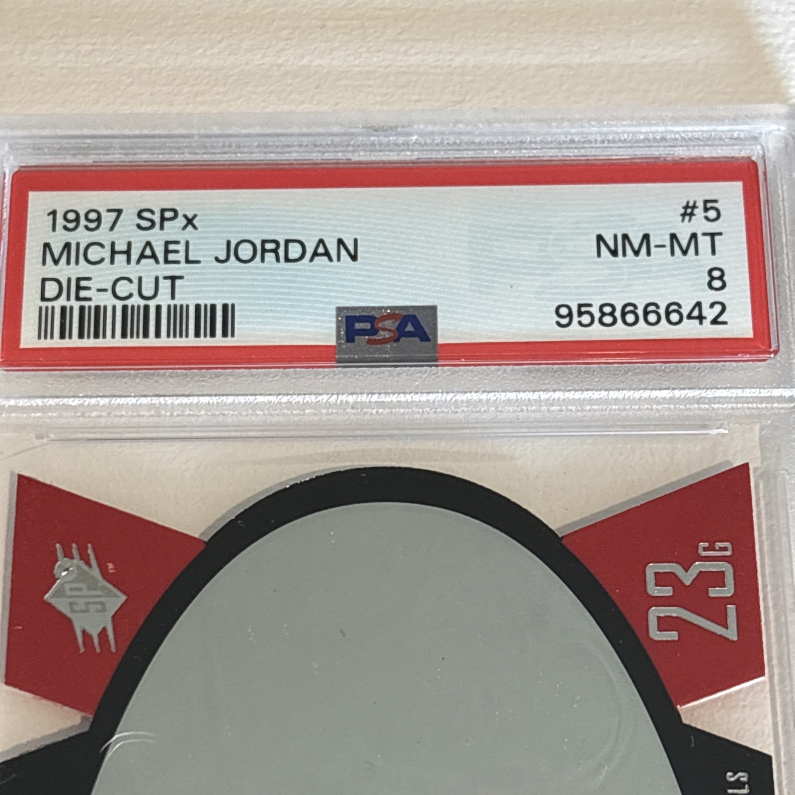 1997 Spx Michael Jordan Die-cut PSA 8 view 3