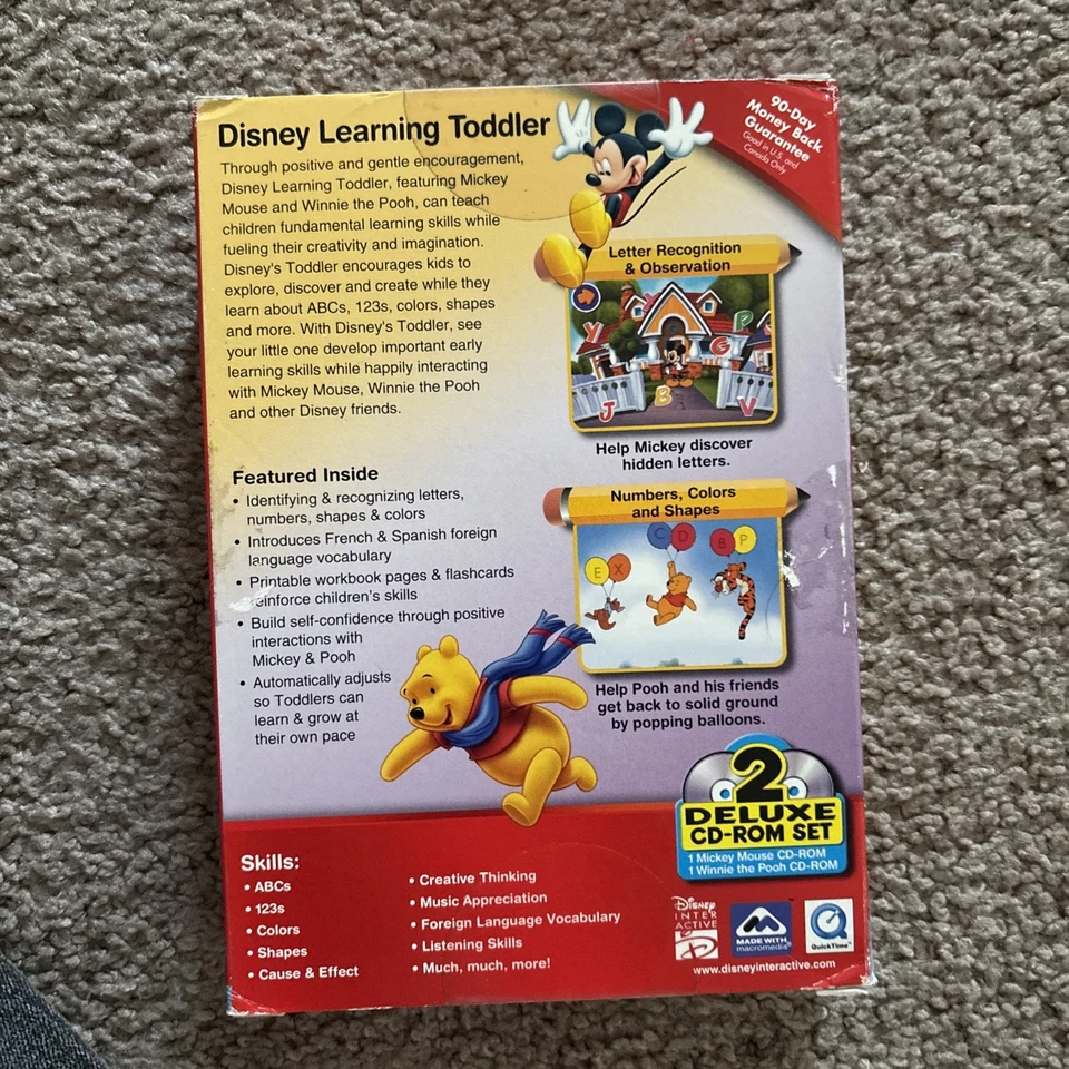 Disney Learning Toddler 2 Deluxe CD-ROM/MAC Set Ages 18 Mos.-3 Brand New Sealed - Image 2 of 4